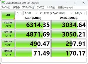 Crystal Disk Mark スコア