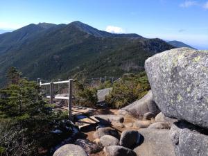 国師ヶ岳・霧氷の山頂